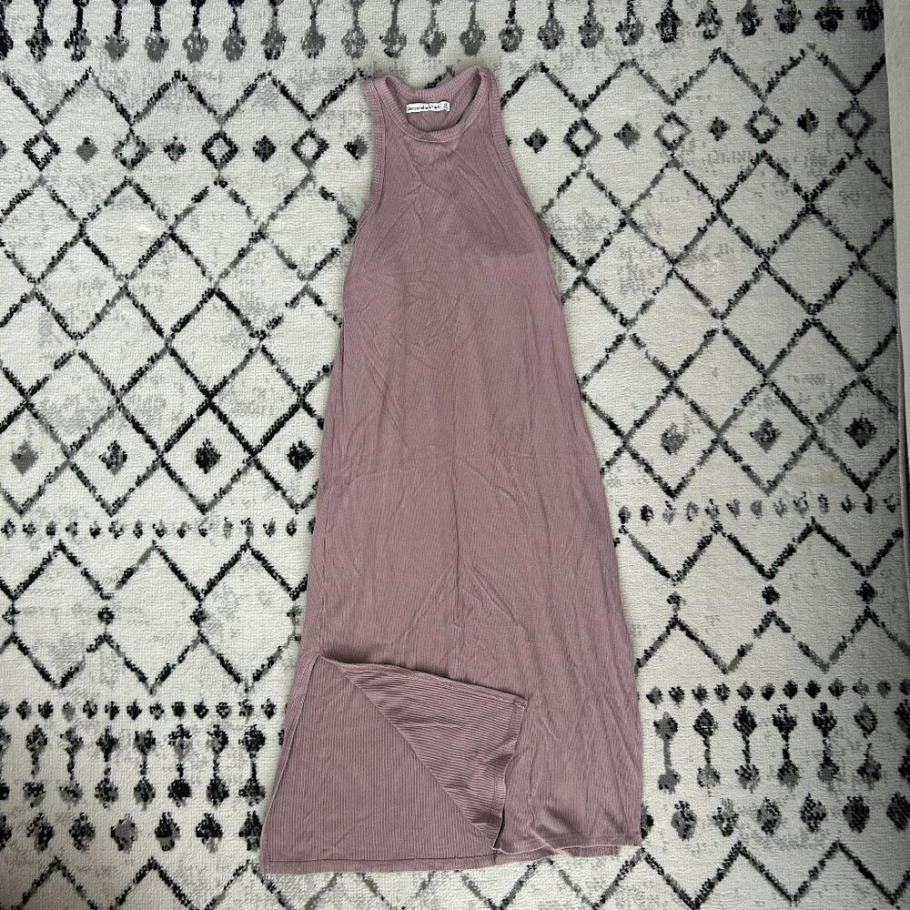 Abercrombie & Fitch Midi High Neck Ribbed Dress